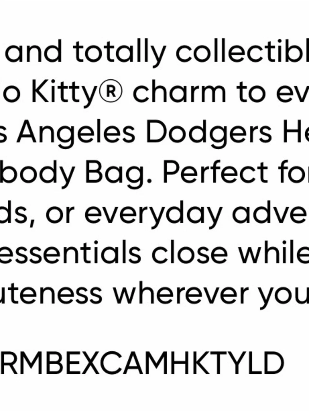 FOCO Dodgers/Hello Kitty Clear Crossbody Bag - Blue